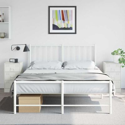 vidaXL Nočné stolíky 2 ks biele 34,5x39x62 cm oceľ