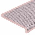 vidaXL Samolepiace nášľapy na schody sisal 30 ks 65x21x4 cm ružová