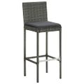 vidaXL 5-dielna záhradná barová súprava s vankúšmi sivá polyratanová