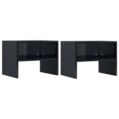 vidaXL Nočné stolíky 2 ks čierne 40x30x30 cm drevotrieska vysokolesklé