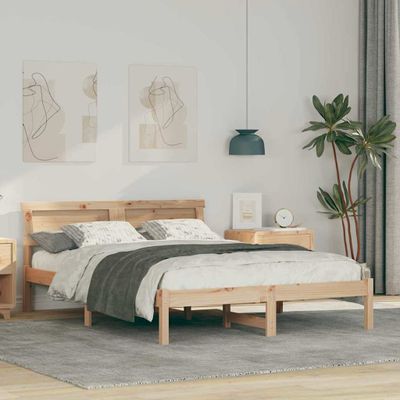 vidaXL Rám postele Hnedá 120 x 200 cm Masívne borovicové drevo