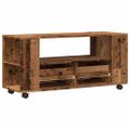 vidaXL TV skrinka kolieska staré drevo 102x34,5x43cm kompozitné drevo
