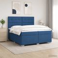 vidaXL Posteľ boxspring s matracom Modrá 200 x 200 cm Látka