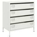 vidaXL Komoda biela 68x39x73,5 cm oceľ valcovaná za studena