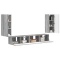 vidaXL Zostava TV skriniek 4 ks Sivý Sonoma Kompozitné drevo
