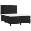 vidaXL Posteľný rám boxspring s matracom čierny 140x200 cm zamat
