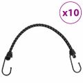 vidaXL Bungee šnúry s reflexnými pásikmi a háčikmi 10 ks 46 cm