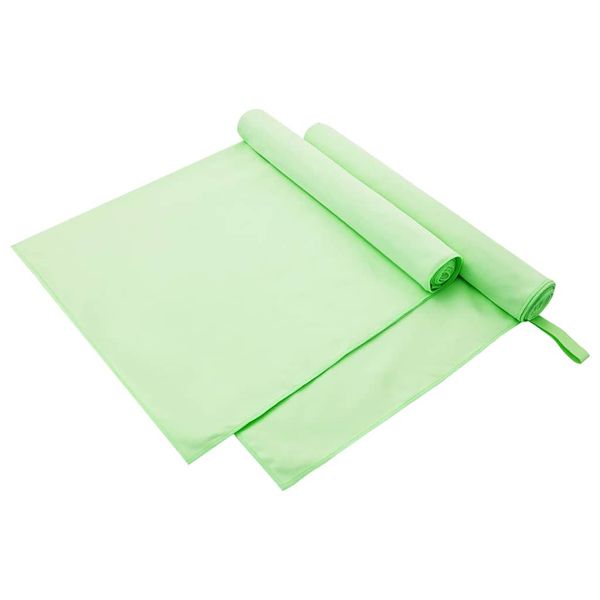 vidaXL Športové uteráky 2 pcs Zelená 180 x 90 cm Polyester a polyamid