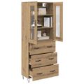 vidaXL Highboard Remeselný dub 69,5 x 34 x 90 cm Kompozitné drevo
