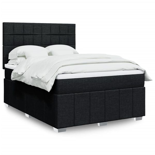 vidaXL Boxspring posteľ s matracom čierny 140x190 cm látka