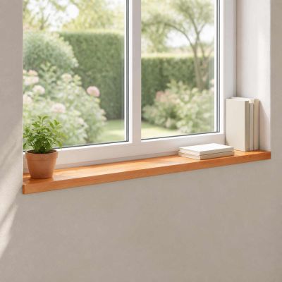 vidaXL Parapety 2 ks Lak 110 x 20 x 2 cm Masívne bukové drevo