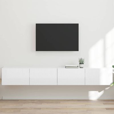 vidaXL TV nástenná skriňa 2 pcs Lesklá biela 98 x 31 x 29,5 cm