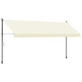 vidaXL Zaťahovacia markíza krémová 400x150 cm látka a oceľ