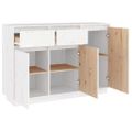 vidaXL Komoda biela 110x34x75 cm borovicový masív