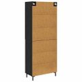 vidaXL Highboard Čierny dub 69,5 x 34 x 180 cm Kompozitné drevo
