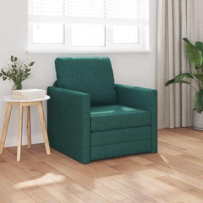 vidaXL Rozkladacia posteľ Tmavozelená 74 x 77 x 81 cm látka