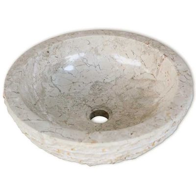vidaXL Umývadlo, mramor 40 cm, krémové