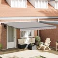 vidaXL Rám markízy Svetlosivá 400 × 300 cm Polyester s PU povrchom