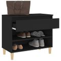 vidaXL Botník čierny 70x36x60 cm spracované drevo