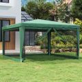 vidaXL Párty stan so 4 sieťkovanými bočnými stenami zelený 4x4 m HDPE