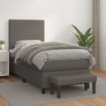 vidaXL Boxspring posteľ s matracom sivá 100x200 cm umelá koža