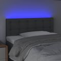 vidaXL Čelo postele s LED tmavosivé 100x5x78/88 cm látka
