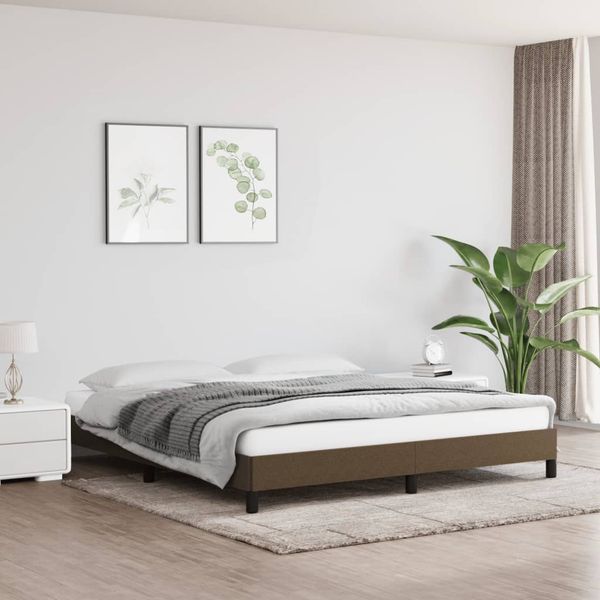vidaXL Posteľ bez matracatmavohnedá 160x200 cm látka
