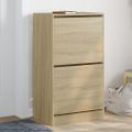 vidaXL Botník s 2 výklopnými zásuvkami dub sonoma 60x42x108 cm