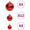 vidaXL 111-dielna sada vianočných ozdôb červená polystyrén
