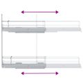 vidaXL Vysúvacie drôtené košíky 2 poschodia strieborné 47x12x56 cm