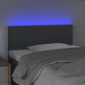 vidaXL Čelo postele s LED tmavosivé 100x5x78/88 cm látka