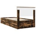 vidaXL Rám postele Dymová dub 90 x 200 cm Inžinierske drevo
