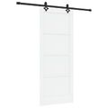 vidaXL Posuvné dvere Biela a čierna 83 x 202 cm Borovicový masív