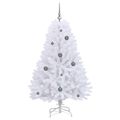 vidaXL Umelý Sklápací Vianočný Stromček LED Biela 80 x 80 x 150 cm