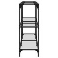 vidaXL Konzolový stolík priehľadná sklenená doska 118,5x30x81 cm oceľ