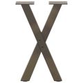 vidaXL Nohy konferenčného stolíka v tvare X, 2 ks, prírodná oceľ, 38 x (42-43) cm, oceľ