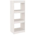 vidaXL Knižnica/deliaca stena biela 40x30x103,5 cm masívna borovica
