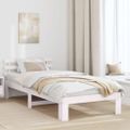 vidaXL Rám postele Biela 80 x 200 cm Masívne borovicové drevo