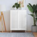 vidaXL Lamelové dvierka na skrinku 2 ks, biele 99,3x39,4 cm, borovica