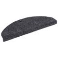 vidaXL Schodové rohože, samolepiace, 5 ks, 65x21x4 cm, tmavošedé, polkruhové, veľké