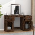 vidaXL Toaletný stolík so zrkadlom dymový dub 130x50x132,5 cm