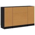 vidaXL Servírovacia skriňa 3 ks Čierny dub 121 x 30 x 70 cm