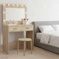vidaXL Toaletný stolík Sonoma dub 78,5 x 41 x 135 cm Kompozitné drevo