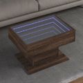 vidaXL Konferenčný stolík s LED hnedý dub 70x50x45 cm kompozitné drevo