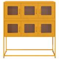 vidaXL Komoda horčicovožltá 100,5x39x107 cm oceľ valcovaná za studena