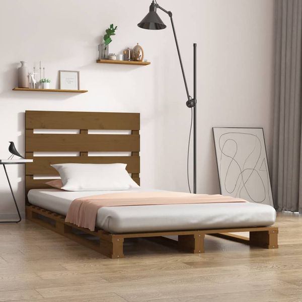 vidaXL Posteľný rám medový 75x190 cm borovicový masív malé jednolôžko