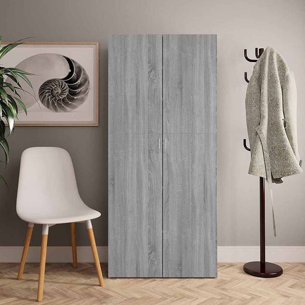 vidaXL Botník sivý dub sonoma 80x35,5x180 cm spracované drevo