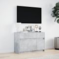 vidaXL TV stolík s LED betónovosivý 91x34x61 cm kompozitné drevo