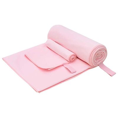 vidaXL Sada športových uterákov 2 pcs Ružová látka
