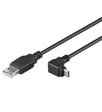 PremiumCord Kábel micro USB 2.0, A-B, 90°, 3m